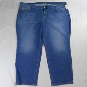 NEW Old Navy 28 Plus Long Mid Rise‎ Boyfriend Light Stretch Denim Womens Jeans